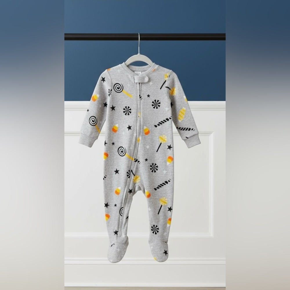 Way to Celebrate Baby Halloween Candy Corn Romper - 0-3M NWT